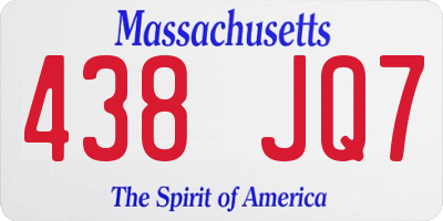MA license plate 438JQ7