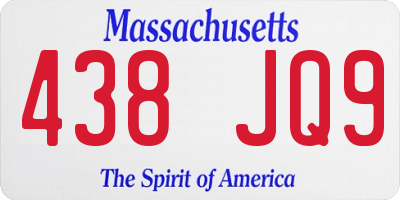 MA license plate 438JQ9