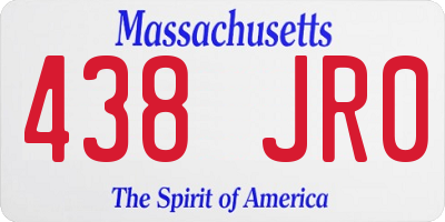 MA license plate 438JR0