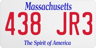 MA license plate 438JR3