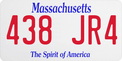 MA license plate 438JR4