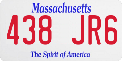 MA license plate 438JR6