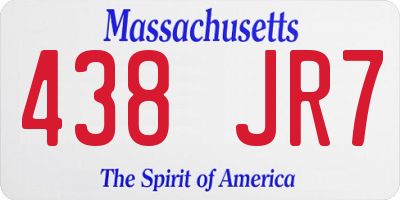 MA license plate 438JR7