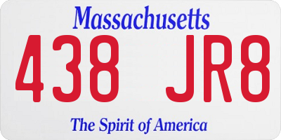 MA license plate 438JR8