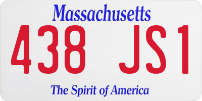 MA license plate 438JS1