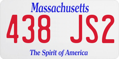 MA license plate 438JS2