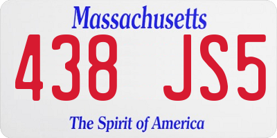 MA license plate 438JS5