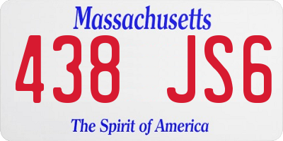 MA license plate 438JS6