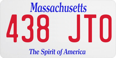 MA license plate 438JT0