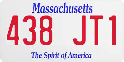 MA license plate 438JT1