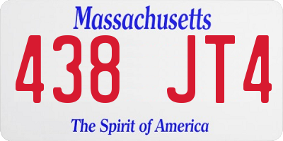 MA license plate 438JT4