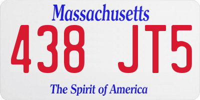 MA license plate 438JT5