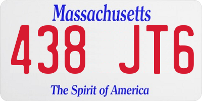 MA license plate 438JT6