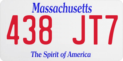 MA license plate 438JT7