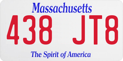 MA license plate 438JT8