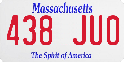 MA license plate 438JU0