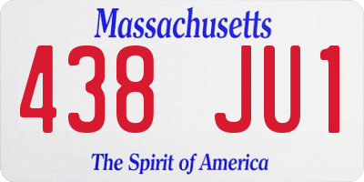 MA license plate 438JU1