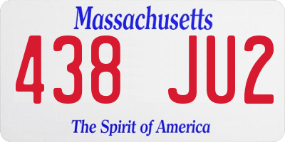 MA license plate 438JU2