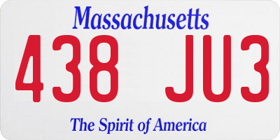 MA license plate 438JU3