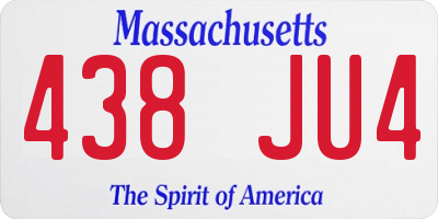 MA license plate 438JU4