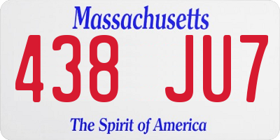 MA license plate 438JU7