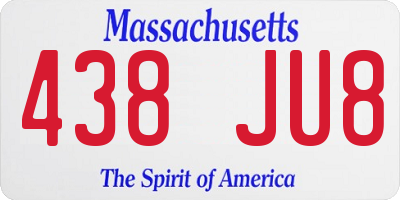 MA license plate 438JU8