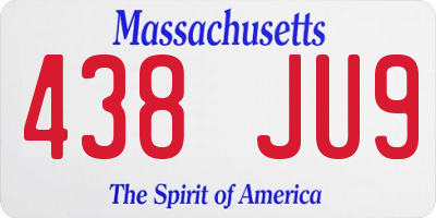 MA license plate 438JU9