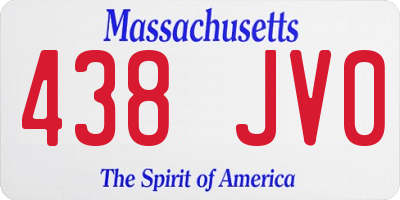 MA license plate 438JV0