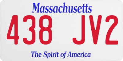 MA license plate 438JV2