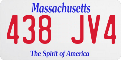MA license plate 438JV4
