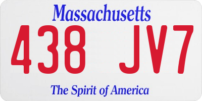 MA license plate 438JV7