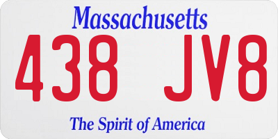 MA license plate 438JV8