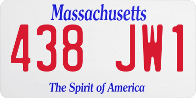 MA license plate 438JW1