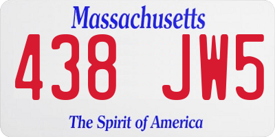 MA license plate 438JW5