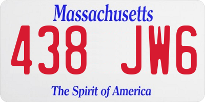 MA license plate 438JW6