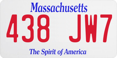 MA license plate 438JW7