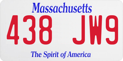 MA license plate 438JW9