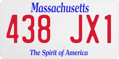 MA license plate 438JX1
