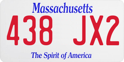 MA license plate 438JX2