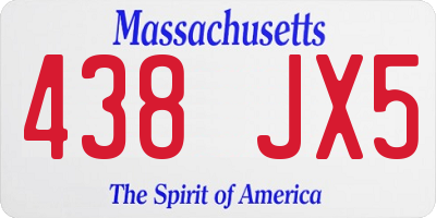 MA license plate 438JX5