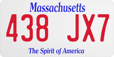 MA license plate 438JX7