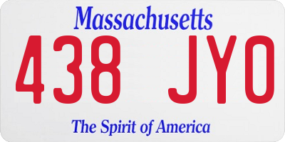 MA license plate 438JY0