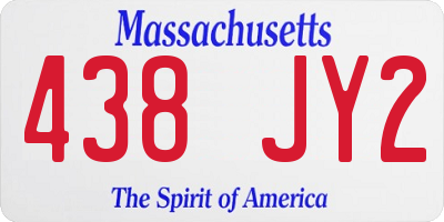 MA license plate 438JY2