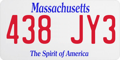 MA license plate 438JY3