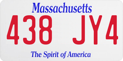 MA license plate 438JY4