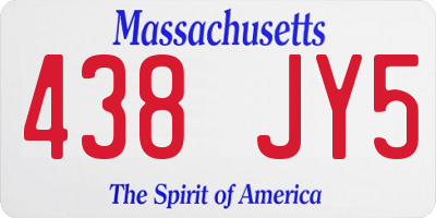 MA license plate 438JY5