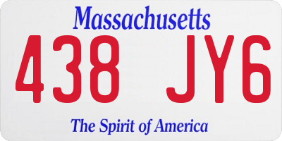 MA license plate 438JY6
