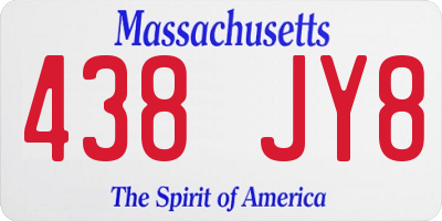 MA license plate 438JY8