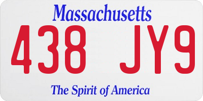 MA license plate 438JY9