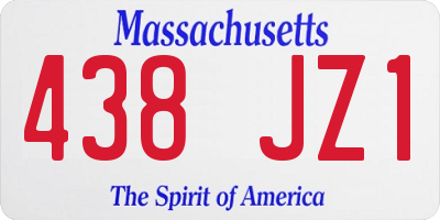 MA license plate 438JZ1